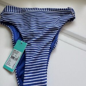 Seafolly Blue and White Striped Bikini High Rise Rio